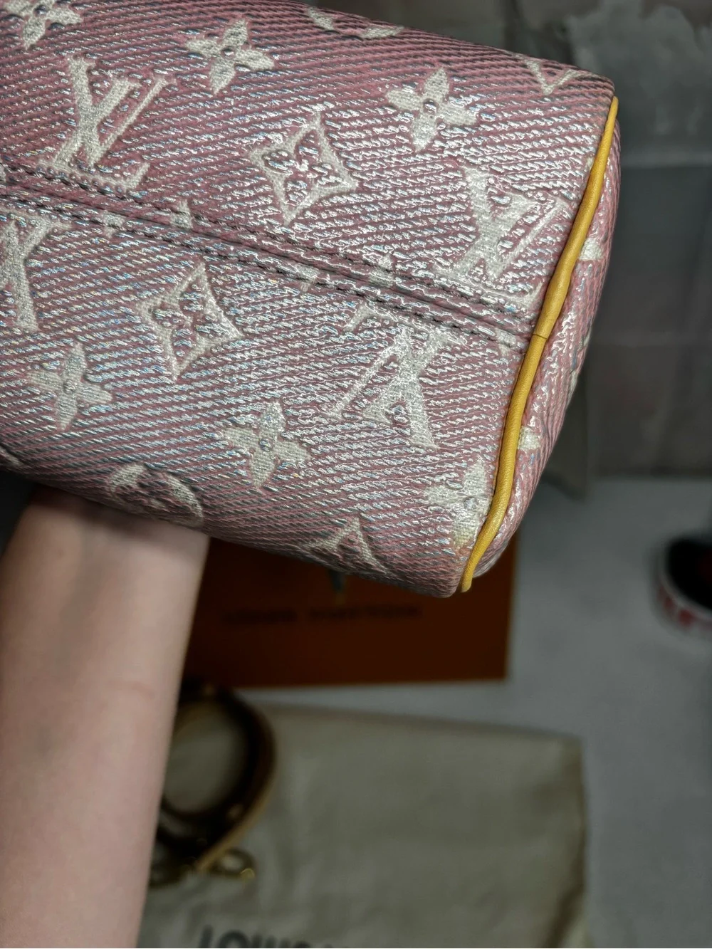 Louis Vuitton Speedy Nano Pink Metallic Limited Shimmer Microchip Version